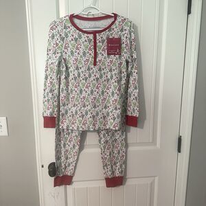 NEW American Girl Holiday Pajamas Hearts And Pine Print 2 Piece Girls Size 14